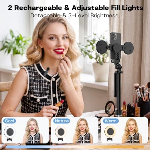 Magnetic Phone Tripod Vlogging Kit for iPhone/Android,180cm Selfie Stick — view 5
