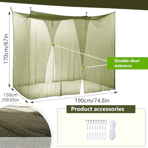 Friendly Mosquito Net for Hiking, Mosquito Net for Sleeping Bag or Tent, Easy to Pack and Carry, Travel Mosquito Net with 3 Color Options, Large Outdoor Net, Camping Tent, Perfect for Polyester — view 3