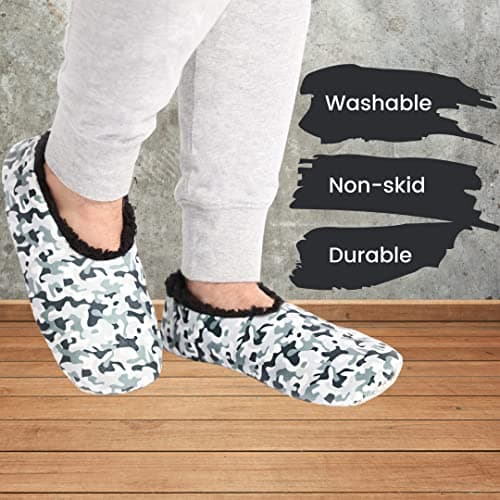 Splosh Men's Camo Army Slippers | UK 5 6 7 8 9 10 11 Fluffy Slippers for Men | Soft, Cozy & Machine Washable with Anti-Slip Sole, Fun Dad Gift — view 2