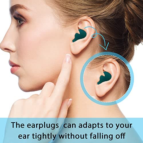 Frienda 36 Pair Silicone Ear Plugs for Sleeping, White, Blue, Green — view 6