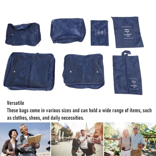 BSTCAR Packing Cubes for Suitcase,7 Pcs Travel Luggage Packing Cubes for Backpack, Essentials Suitcase Organiser Bags, Space Saver Bags (Navy Blue) — view 5