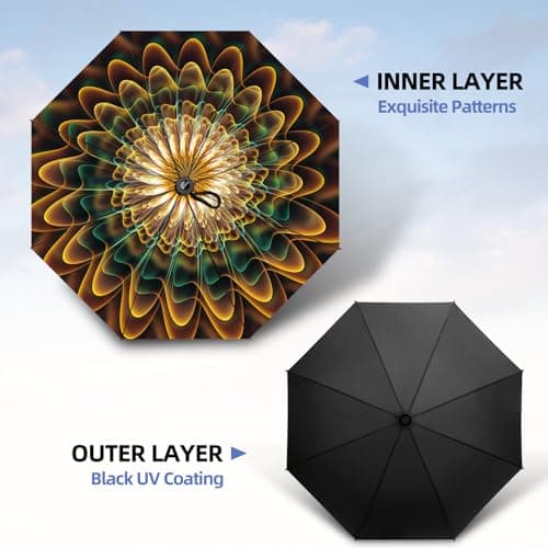 ZUOYOUZ Compact Travel Umbrella,Automatic,Lightweight,Windproof Strong,Folding Umbrella with Pattern for Rain&Sun-Men&Women — view 3