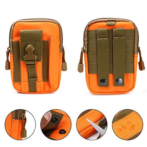 flintronic Tactical Waist Bags, Universal Outdoor Waist Bag | Molle EDC Pouch + Outdoor Hook | Utility Gadget Waist Bag with Cell Phone Holster for Sports, Hiking, Camping, Traveling — view 4