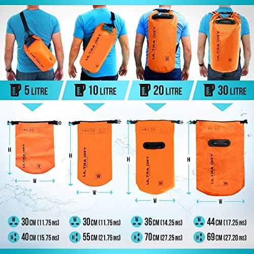 Premium Waterproof Bag, Sack with Phone Dry Bag and Long Adjustable Shoulder Strap Included, Perfect for Kayaking/Boating/Canoeing/Fishing/Rafting/Swimming/Camping/Snowboarding (Orange, 10 L) — view 4