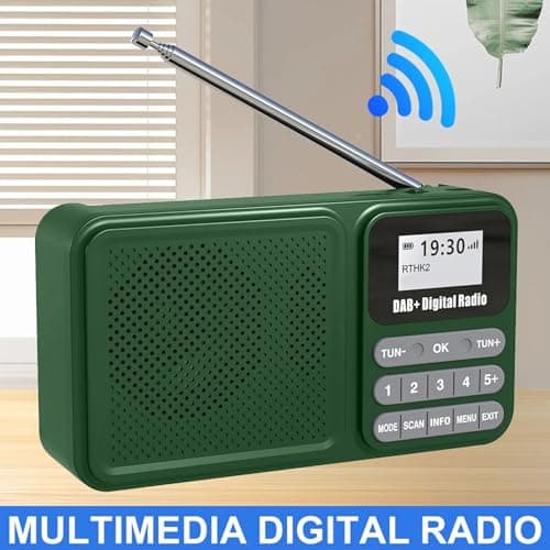 DAB Radio, Solar Powered DAB Radio Supports DAB, DAB+, Digital Radio Portable Speaker with Bluetooth Speaker, 1200mAh Battery — view 2
