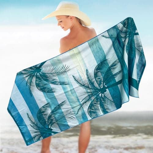 JAODFK 2 Pcs Microfibre Beach Towel 71"X32" Quick Dry Lightweight Sand Free Extra Large Thin Towels Travel Essentials For Adults Womens Swim Bath Accessories Mats Holiday Must Haves Coconut Tree — view 6