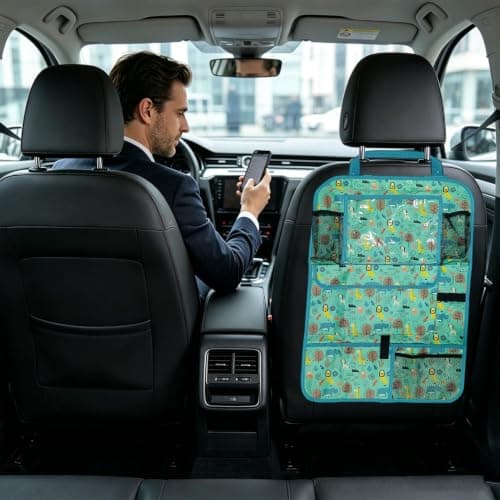 Backseat Car Organizer with Tablet – Holder Large Oxford Cloth Cover Car RV — view 3