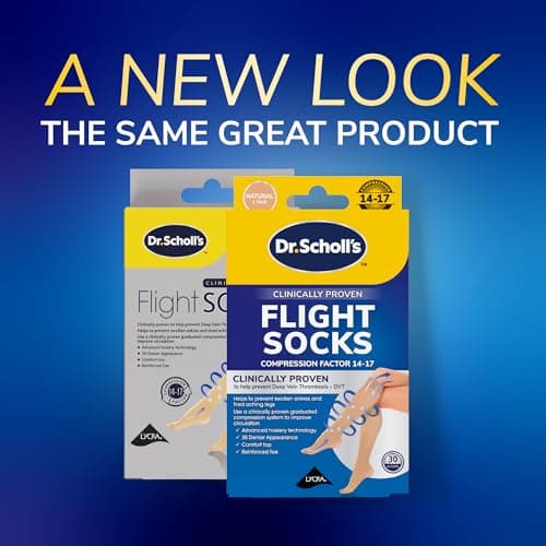Dr. Scholl's Flight Socks - Clinically Proven Compression Socks for Flight Travel - Help Prevent Swollen Ankles and Deep Vein Thrombosis (DVT) - Sheer - Size 4-6, 1 Pair — view 2
