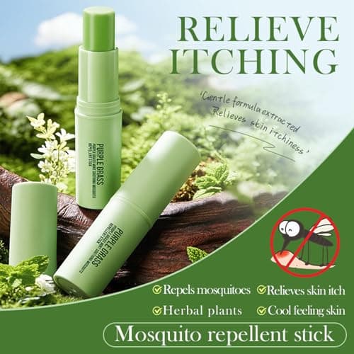 Mosquito Bite Relief Stick, Purple Grass Insect Bite Relief, Bite Cream For Itchy Skin Relief For Adults, Repels & Soothes Mosquito, Wasp & Midge Bites, Outdoor Travel Essentials, 7g — view 3