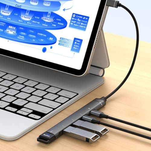 Aluminum Alloy USB C Hubs PD3.0 Fast Chargers 5Gbps Data Syncs Double USB A Port for Work Travel — view 2