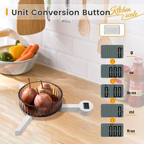 Folding Food Scale,Digital Kitchen Scale,Highly Accurate Compact Small Scale with LCD Display,Portable Food Scale Multiple Units Supported, Travel Scale for Measuring Intake of Healthy — view 2