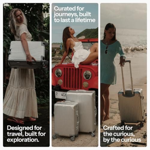Riigid 20" Black Aluminium Cabin Suitcase, Hard Shell Carry On Luggage with Removable Wheels, Zipperless TSA Lock, 8 Spinner Wheels, Metal Travel Suitcase, Hand Luggage Cabin Bag — view 6