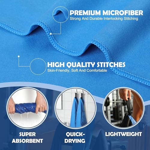 Anavasi 6 PCS Microfibre Towels for Adults, 2*(180*80 + 80*40 + 50*30) cm — view 3