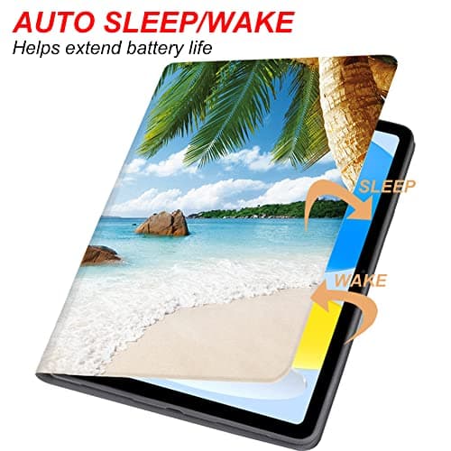 LI-LOVE Case for iPad A16 11 inch 2025 (11th Gen), iPad 10th Generation 10.9 inch 2022, Beach Soft TPU Folio Stand Cover Adjustable Angles Smart Auto Wake Sleep Case — view 5