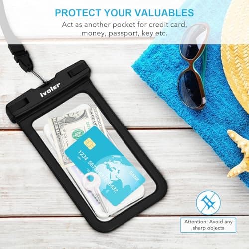 ivoler Waterproof Pouch Bag + Phone Case, Black — view 6