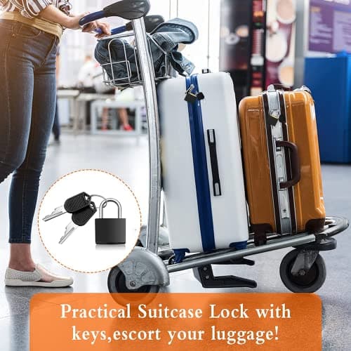 2 Pcs Luggage Locks Suitcase Padlocks Suitcase Locks with Keys, Brass Mini — view 6