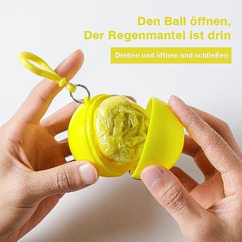 Disposable Rain Ponchos, 8 PCS Waterproof Plastic Ponchos in Keychain Ball — view 4