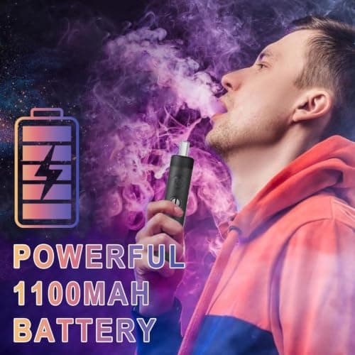 Pluto Dry Herb Vaporizer, Portable Pen-Style Dry Herb Vaporisers with 3 Temperature Settings (200°C / 220°C / 240°C), 1100mAh Battery, Faux Leather Design — view 6