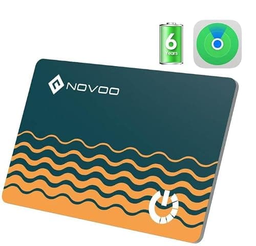 Apple Find My Wallet Card Tracker - NOVOO Bluetooth SmartCard, 6-Year Battery, IP68 Waterproof, Ultra-Thin (1.6mm) GPS Air Locator Tag for Wallet, Bag, Luggage (iOS Only) - Green (1-Pack)