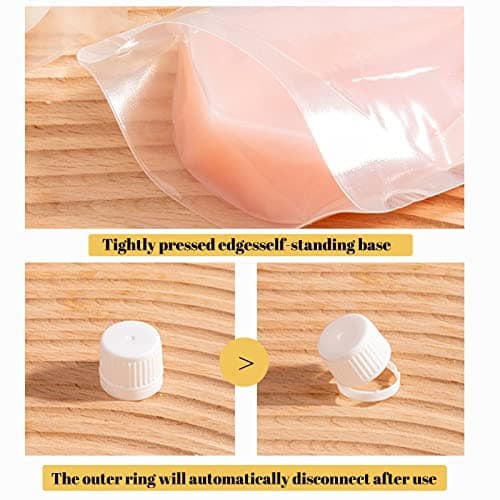 15pcs Clear Drink Pouches for Festivals with Funnel and Stickers, Leak Proof Juice Liquid Pouches Bags, Beverage Bags Festival Essentials, Plastic Hip Flask for Parties, Picnic, Travel, Sports — view 5