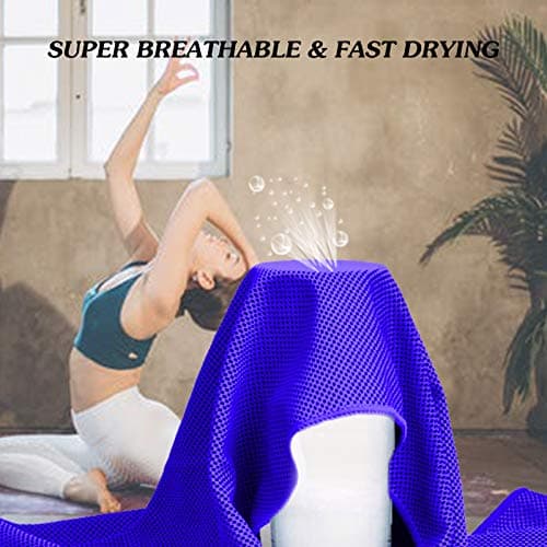 4 Packs Cooling Towel (40"x12"),Ice Towel,Soft Breathable Instant Towel,Microfiber Cool Towel for Yoga,Golf,Sport,Gym,Workout,Camping,Fitness,Outdoor &More Activities (Blue/Gray/Black/Dark Blue) — view 4