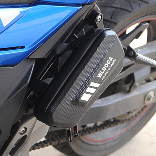 WLDOCA 2-Pack of Waterproof EVA Motorcycle Side Bags - 2L Triangle Tool Bags for Touring and Commuting on Motorbikes with Rack Compatibility,Black,A — view 6