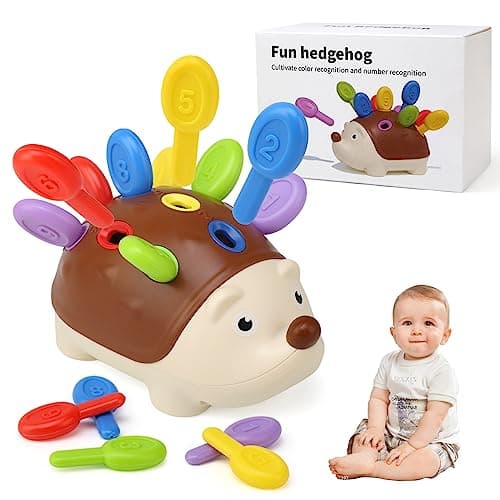 BelleStyle Baby Sensory Montessori Toys for 18 Months, Hedgehog Fine Motor Skills Toys Sorting Game Development Activity Toys Educational Learning Travel Toys for Toddlers Boys Girls 2 3 Years Old
