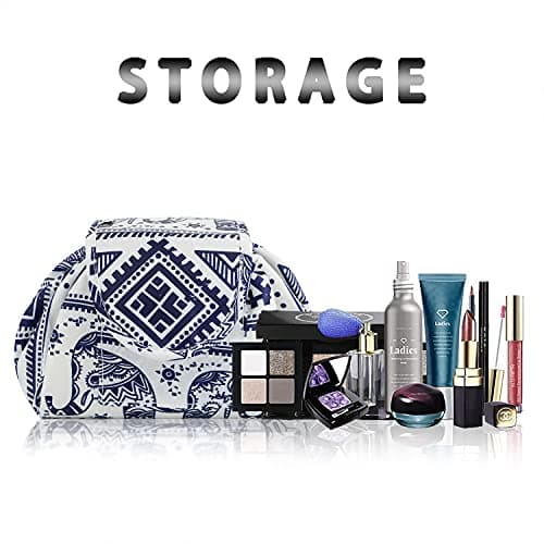 Vavabox Lazy Drawstring Makeup Bag, Flat Lay Cosmetic Bags (Elephant) — view 2