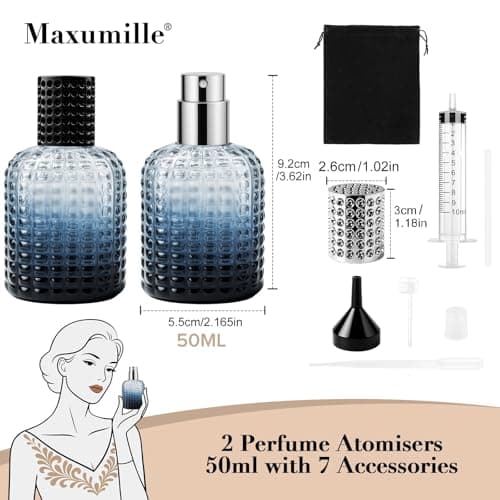 Maxumille 2 Pcs Perfume Bottle Empty 50ml, Gradient Aftershave Spray Bottle — view 3