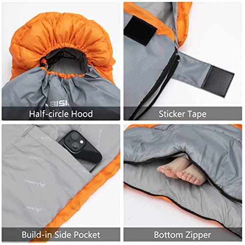 BISINNA 0 Degree Winter Sleeping Bags(480GSM) for Adults-Cold Weather Camping Sleeping Bag-Comfortable Warm Portable Sleeping Bags with Pillow Compression Sack for Backpacking Hiking Outdoor — view 6