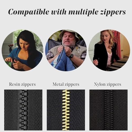8Pcs Zipper Repair Kit – Universal Zip Slide Replacement with 3 Sizes for Backpacks, Luggage, Jackets & Coats (Black) — view 4
