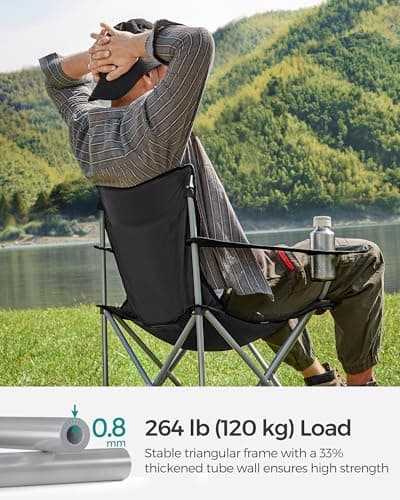 SONGMICS Set of 2 Folding Camping Chairs, Portable, 120 kg Capacity — view 5