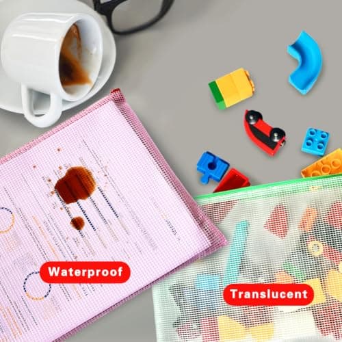 8PCS A4 Plastic Wallet Zip Wallets Lock Waterproof Clear Bags — view 6