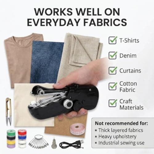 Portable Mini Sewing Machine, USB/Battery Powered Handheld Sewing Tool Set — view 5