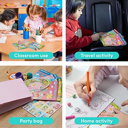 THE TWIDDLERS 24 Mini Colouring Books for Party Bags with Stickers, A6 Size - Multipack Kids Party Bag Fillers and Favours, Ideal for School Classrooms, Travel, Birthdays, Weddings, Restaurants — view 4