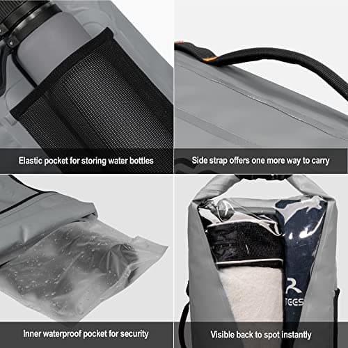 Dry Bag Upgraded 45L/40L/30L/20L Multifunction Waterproof Bag Dry Sack with Phone Dry Bag or Shoulder Pads, Perfect for Paddleboarding/Kayaking/Canoeing/Camping/Fishing/Swimming/Rafting — view 6