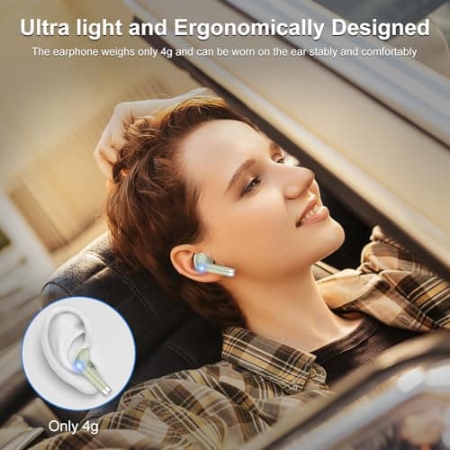 Wireless Earbuds, Bluetooth 5.3 Headphones with 4 ENC Noise Cancelling Mics — view 6