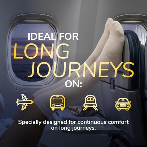 Dr. Scholl's Flight Socks - Clinically Proven Compression Socks for Flight Travel - Help Prevent Swollen Ankles and Deep Vein Thrombosis (DVT) - Sheer - Size 4-6, 1 Pair — view 4