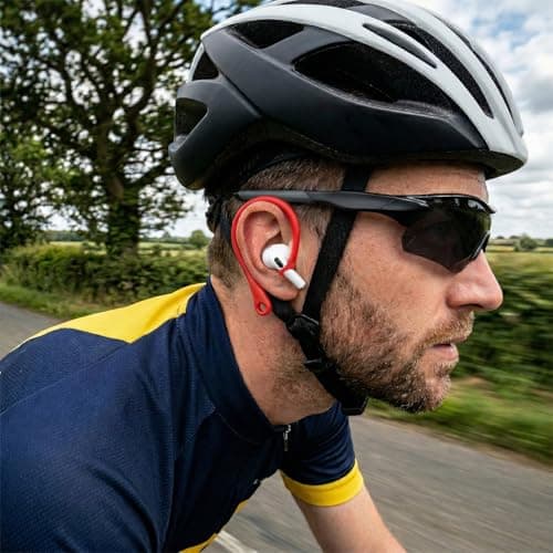 Gaomumu 4PCS Silicone Ear Hooks Wireless Earbuds, Portable Replacement Earphone Holder, Ergonomic Anti-Lost Secure Earphone Loops for Running, Cycling, Gym(Red & Pink) — view 6
