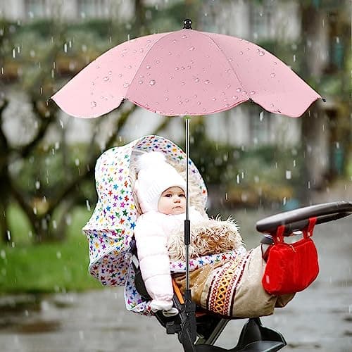 Bu-ggy Parasol with Clip on Fixing Device - 360° UV Protection, Waterproof Universal Baby Pram Umbrella for Pushchair Strollers — view 4