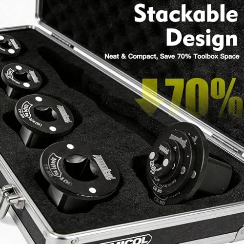 Mumicol 4PCS Low Profile Impact Socket Adapter Set, 3/8" to 1/2", 1/4" to 3/8", 3/4" to 1", 1/2" to 3/4" Socket Adapter Set, Designed for Tight Spaces, Stackable, Automotive, DIY, Industry, CR-MO — view 6