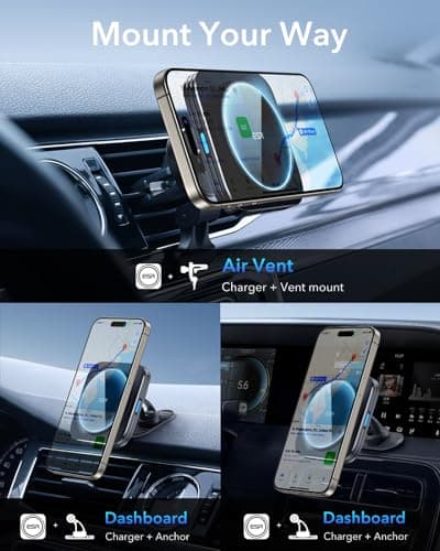 ESR for MagSafe Car Mount Charger 15W Air Vent Dashboard Fast Charging — view 6