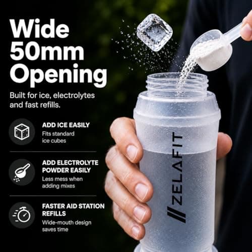 ZelaFit® Running Water Bottle 500ml - Collapsible Water Bottle, Perfect Running Accessories - Hydration Vest Compatible Leakproof Soft Flask - Easy-Fill and Lightweight (2) — view 4