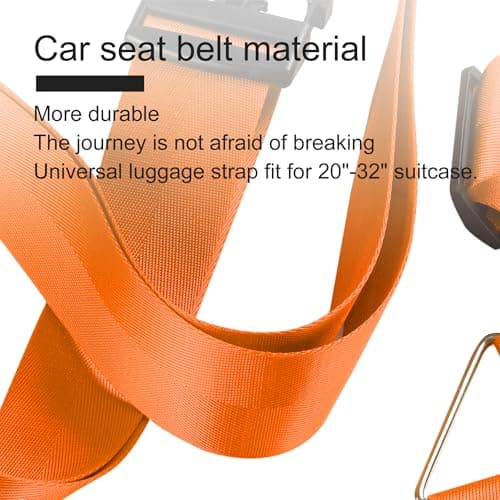 Veki Cross Luggage Straps Set TSA Approved with Lock, Orange, 1pc — view 6