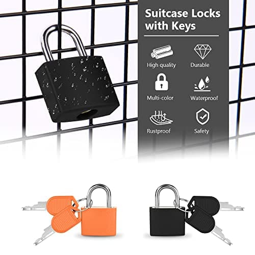 Flintronic 6 Pack Suitcase Lock with Key Small Padlock Luggage Lock Travel Lock Backpack Lock, Color Metal Padlock with Key, Small Padlock for Travel Backpack Play Fitness — view 3