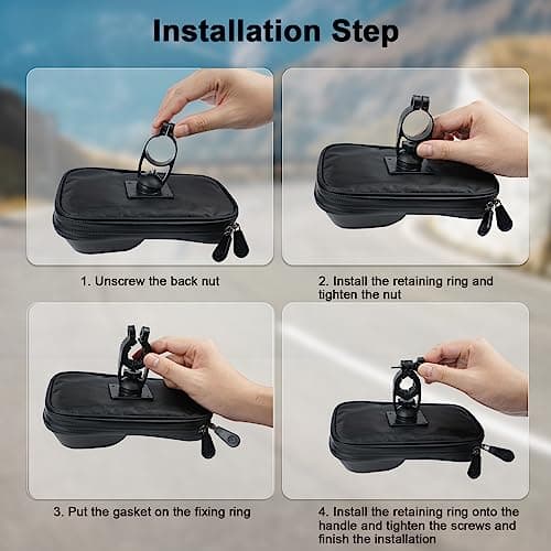 Flintronic Bike Phone Holder - Waterproof 360° Rotating Mount, Touchscreen Compatible Cycling Handlebar Bag for iPhone & Samsung Smartphones up to 6.4'' — view 4