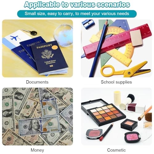 YZDZSW 4 Pcs Plastic Money Wallet, Money Bags with Zipper, 215x100mm — view 3