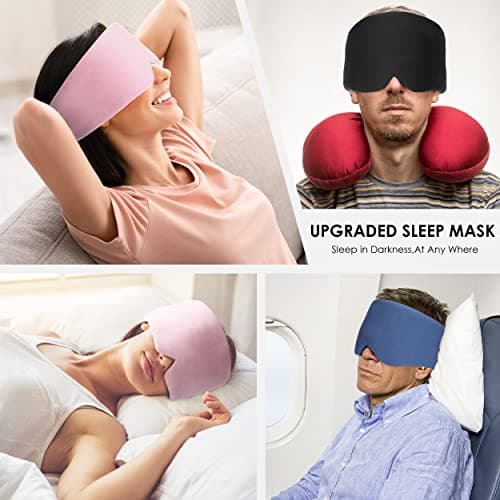 FRESHME Sleep Mask Blackout Black Handmade Cotton Sleep Mask for Women Men — view 5