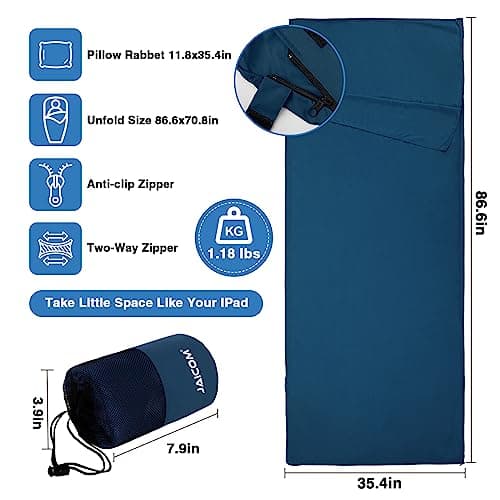JAICOM Sleeping Bag Liner, Ultralight Travel Sheets, Soft & Portable — view 2