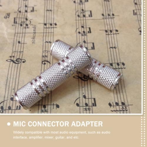 DOITOOL 2pcs MM Female Audio Mic Adapter Connector, Metal, Silver — view 4